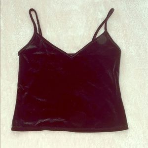 Black velour crop top
